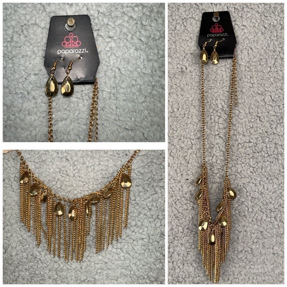 Paparazzi Bragging‎ Rights Collection Brass Necklace Set Formal Boho Bling Y2K